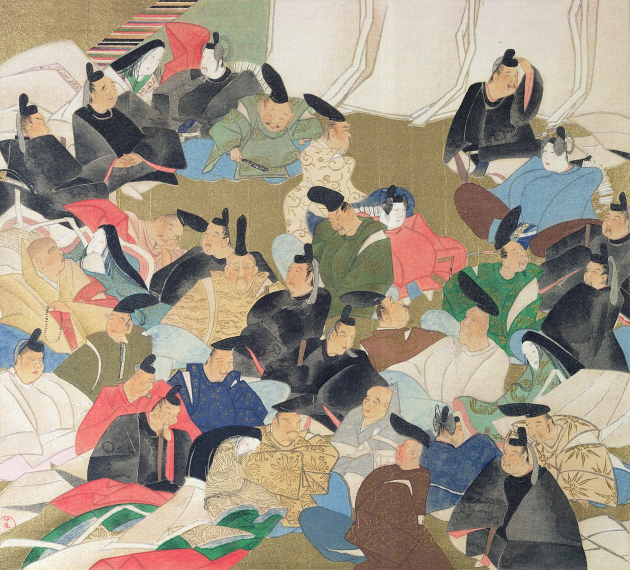 36 digtere, illustration fra tidsskriftet "Kokka", 1904-5 af Ogata Korin