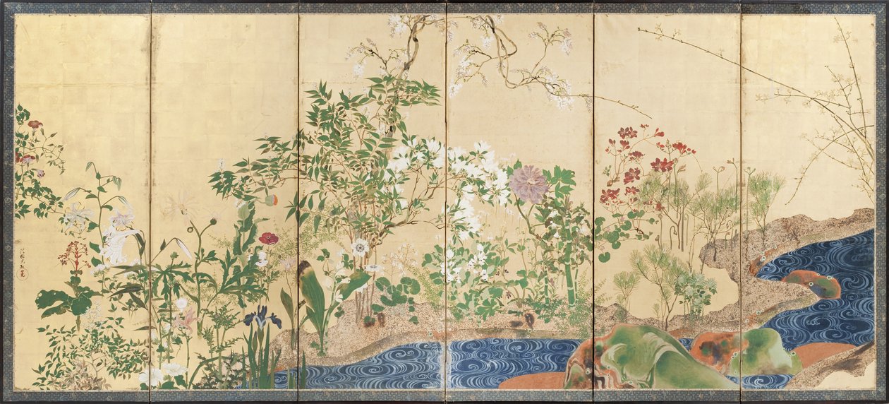 Forårs- og efterårsblomster af Ogata Korin