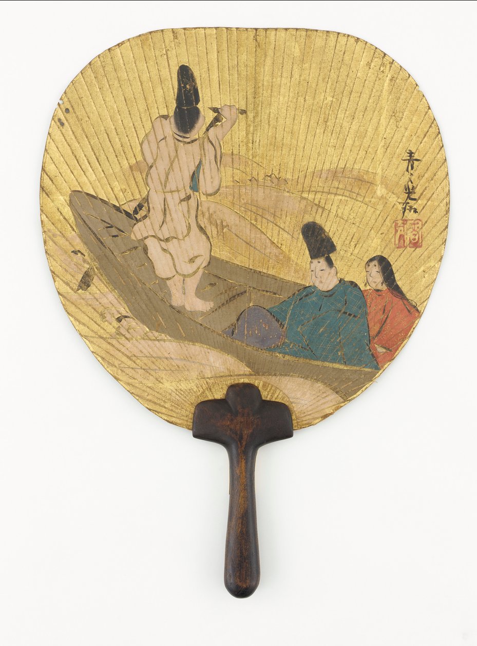 Narihira krydser Sumida-floden, Edo-perioden, slutningen af det 17.-begyndelsen af det 18. århundrede. af Ogata Korin