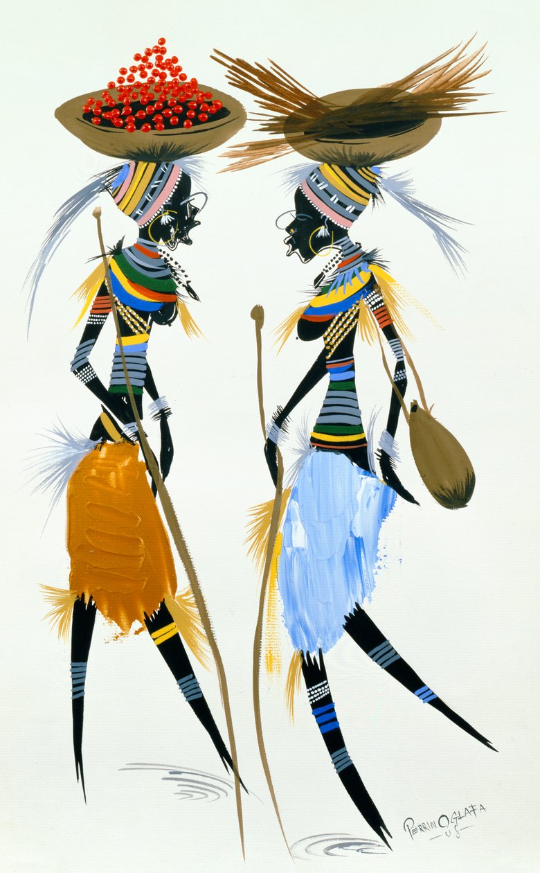Sorte modeller, 2008 (akryl og gouache på papir) af Oglafa Ebitari Perrin
