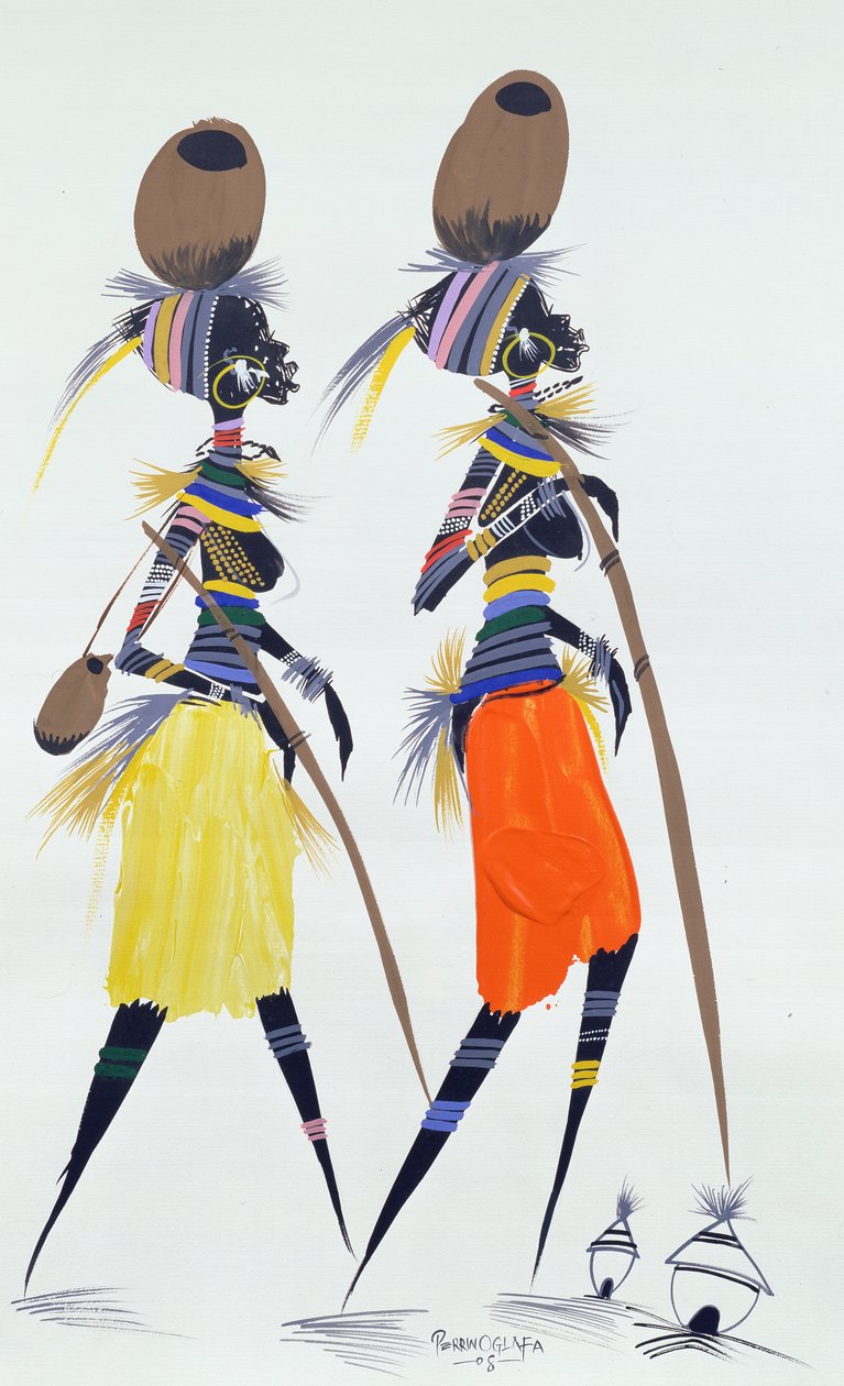 Sorte modeller, 2008 (akryl og gouache på papir) af Oglafa Ebitari Perrin