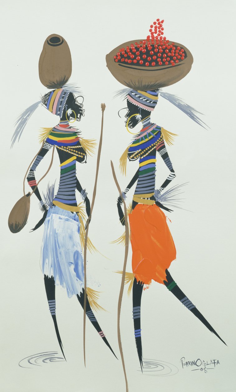 Sorte modeller, 2008 (akryl og gouache på papir) af Oglafa Ebitari Perrin