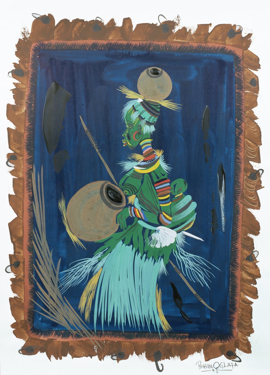 Mødrestøtte. 2008 (akryl og gouache på papir) af Oglafa Ebitari Perrin