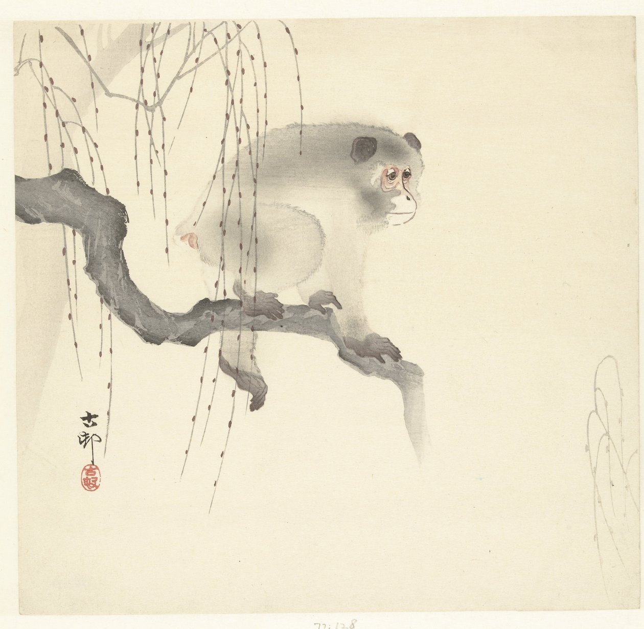 Abe på trægren af Ohara Koson