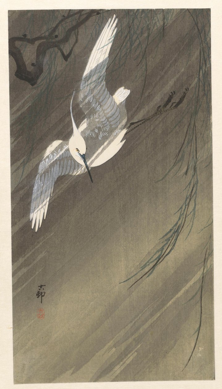 Hejren i en storm af Ohara Koson