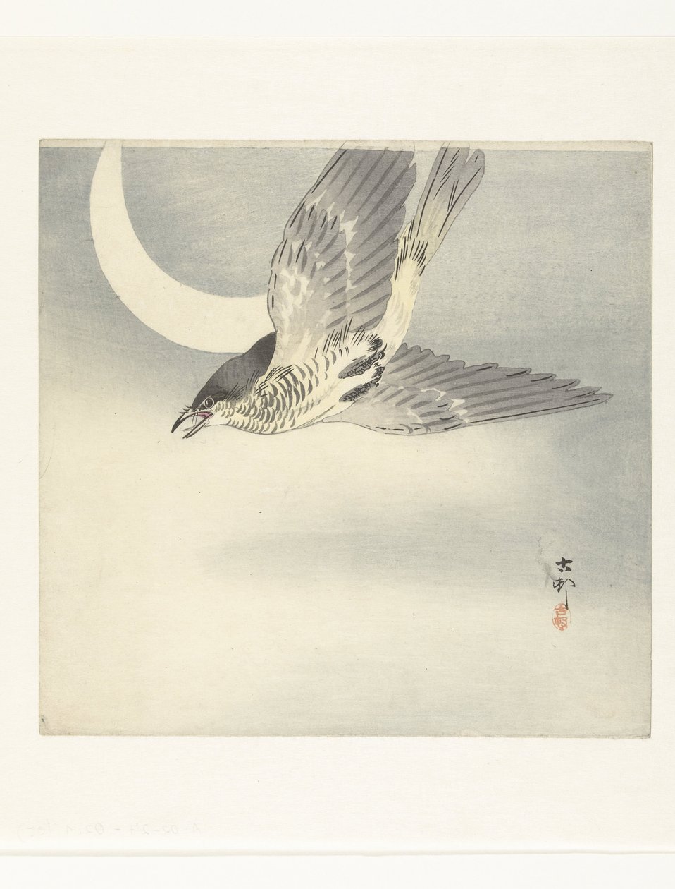 Gøg ved halvmåne af Ohara Koson