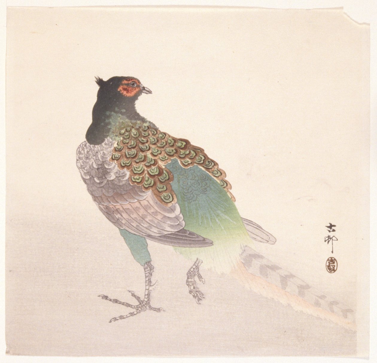 Fasan (træblok i farver) af Ohara Koson