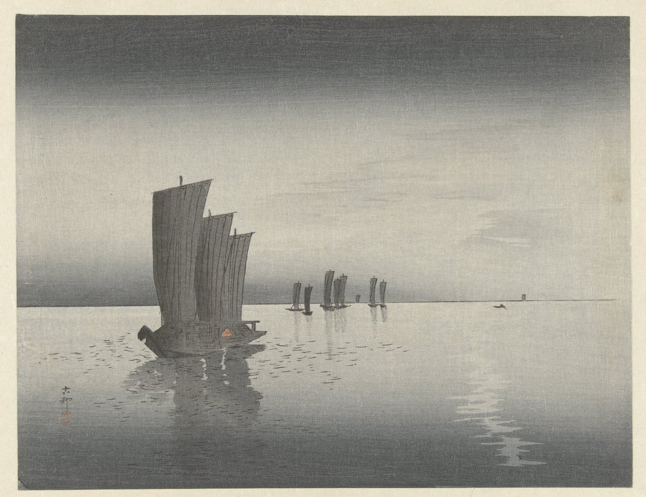 fiskerbåde af Ohara Koson