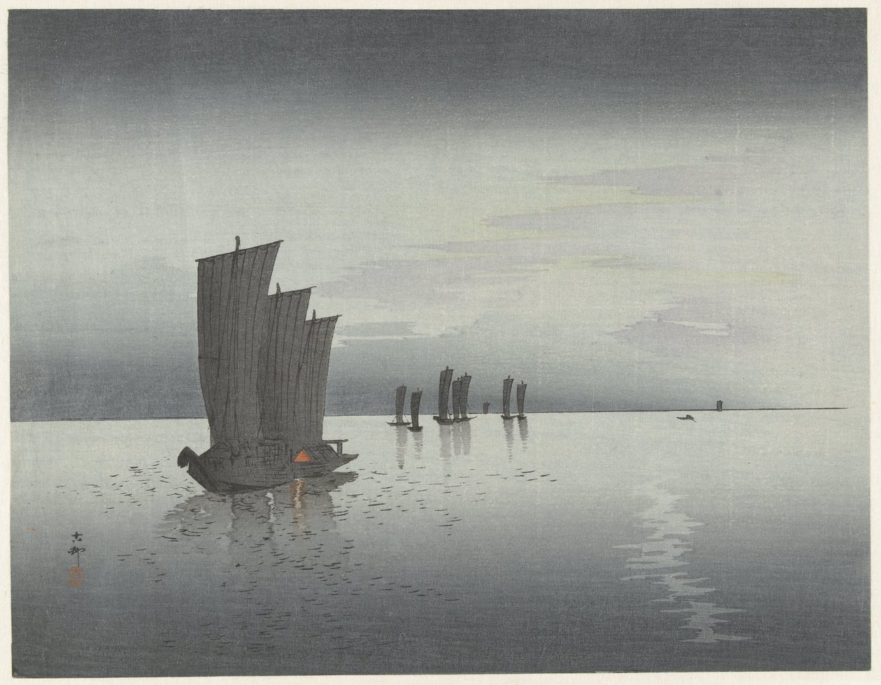 fiskerbåde af Ohara Koson