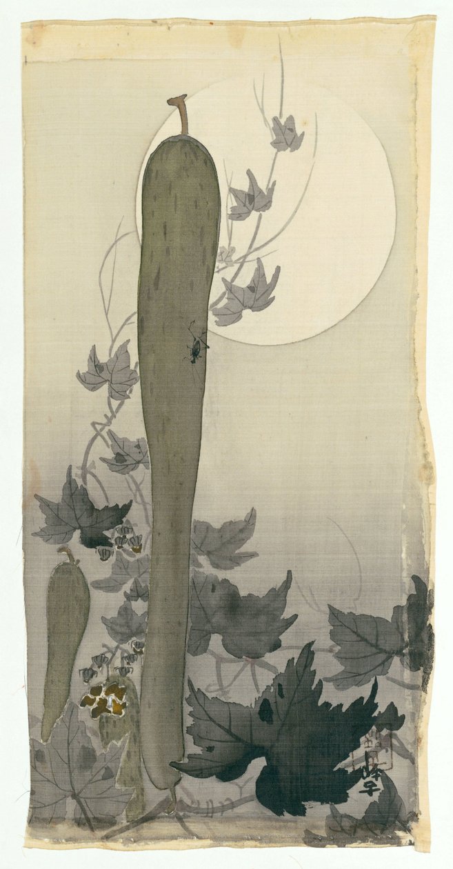 Vild agurk med fuldmåne af Ohara Koson