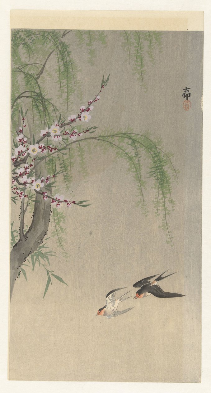 Svaler i flugt af Ohara Koson