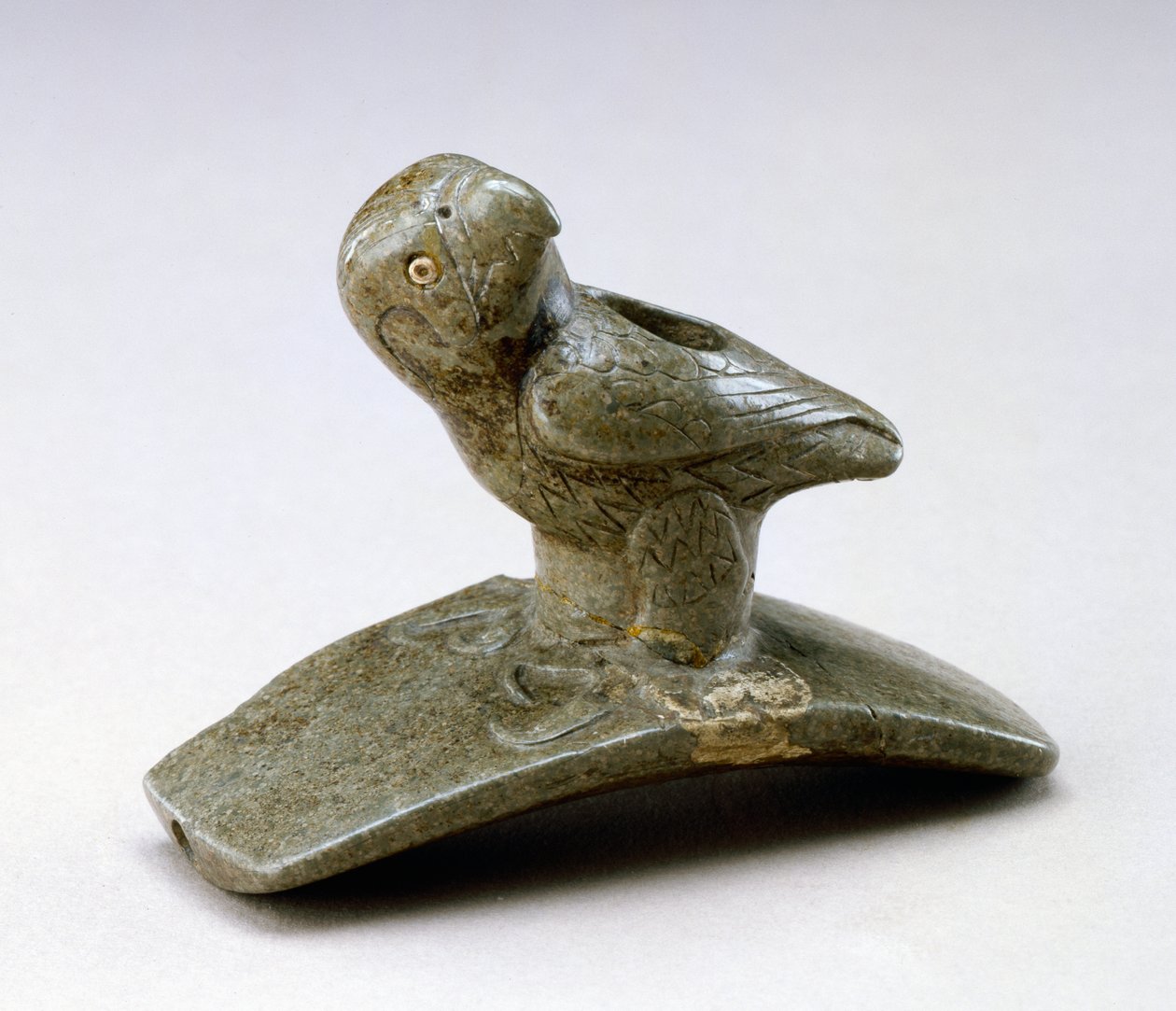 Falcon billedrør, 200 f.Kr.-100 e.Kr. (pibesten og flodperle) af Ohio Hopewell culture