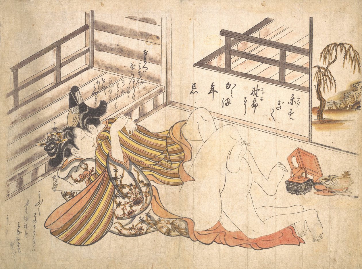 Soveværelsesscene, ca. 1739., ca. 1739. af Okumura Masanobu