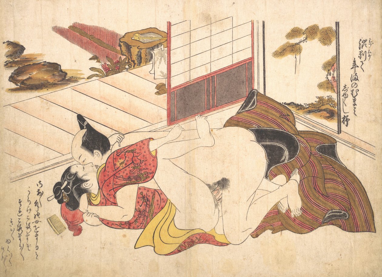 Soveværelsesscene, ca. 1739., ca. 1739. af Okumura Masanobu