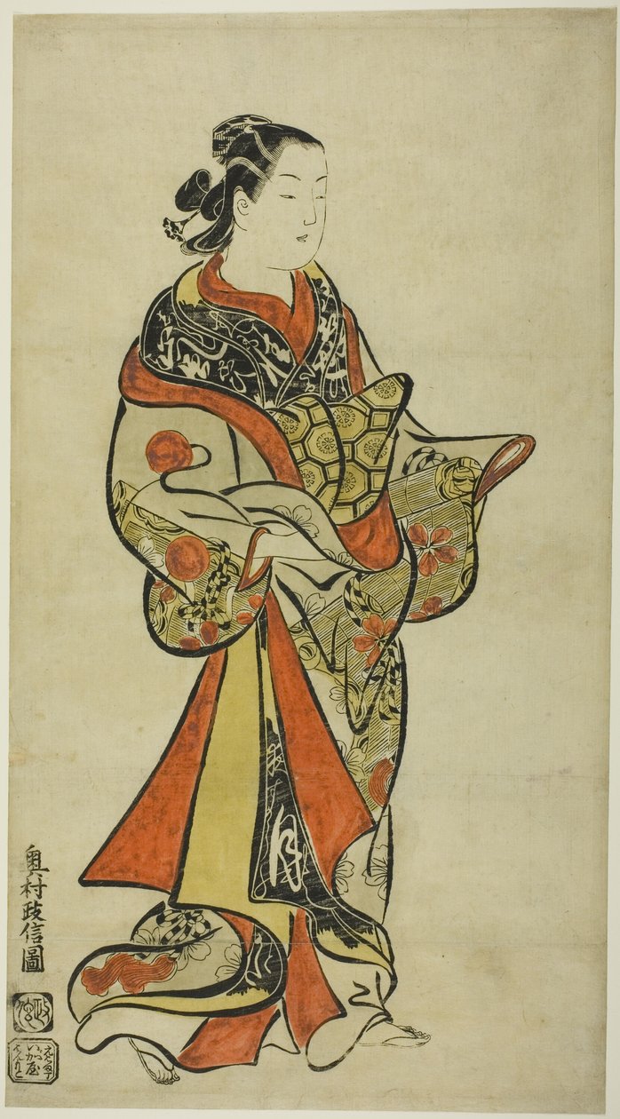 Stående kurtisane af Okumura Masanobu