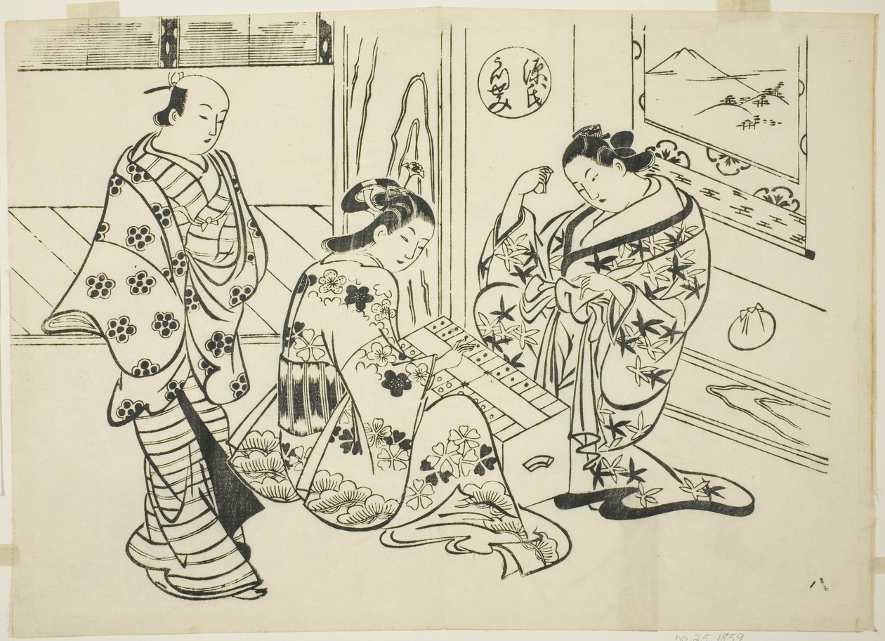 The Utsusemi Chapter fra "The Tale of Genji" (Genji Utsusemi), fra en række Genji-parodier af Okumura Masanobu