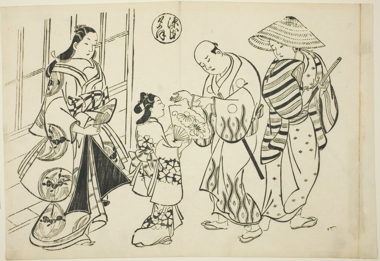 The Yugao Chapter fra "The Tale of Genji" (Genji Yugao), fra en række Genji-parodier af Okumura Masanobu