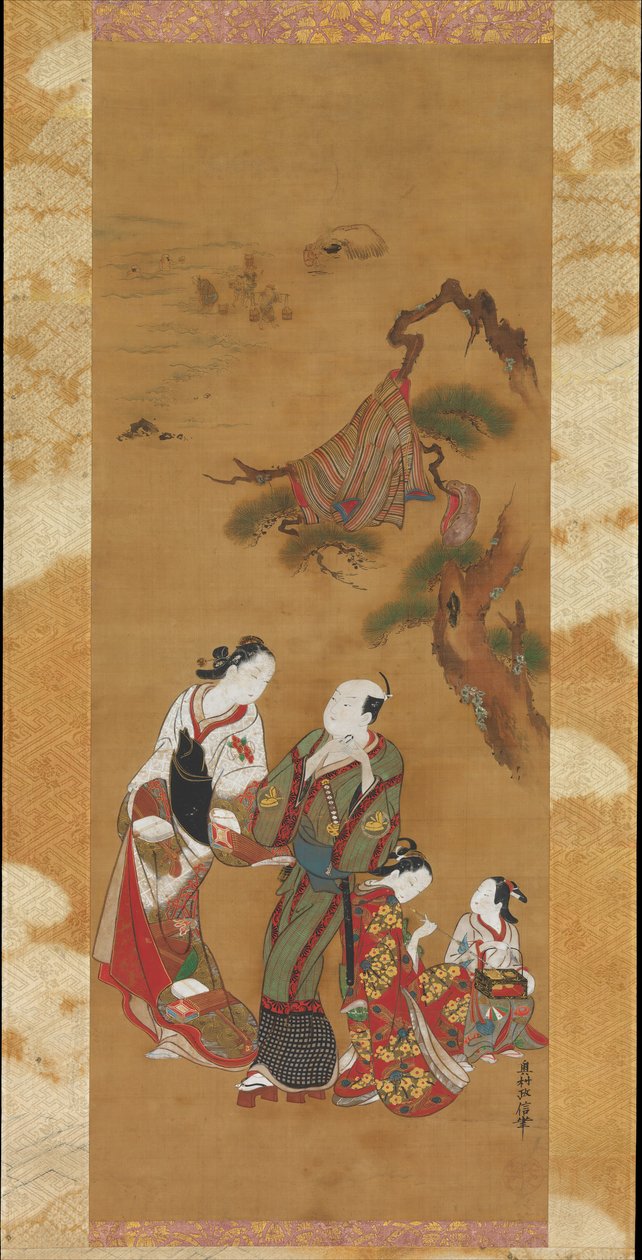 Yukihira og Two Brinemaidens at Suma, 1700-tallet. af Okumura Masanobu