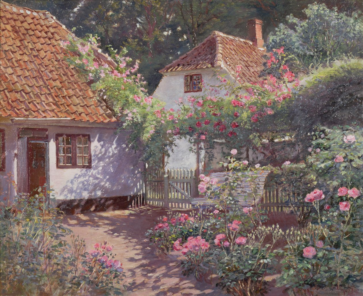 Rosenhaven, ca. 1920 (olie på lærred) af Olaf Viggo Peter Langer