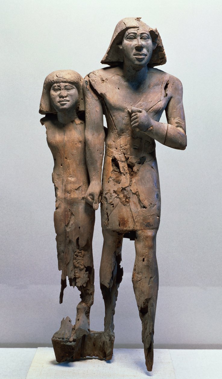 Anonymt par kendt som Memphis-parret (akacietræ) (se også 154095) af Old Kingdom Egyptian