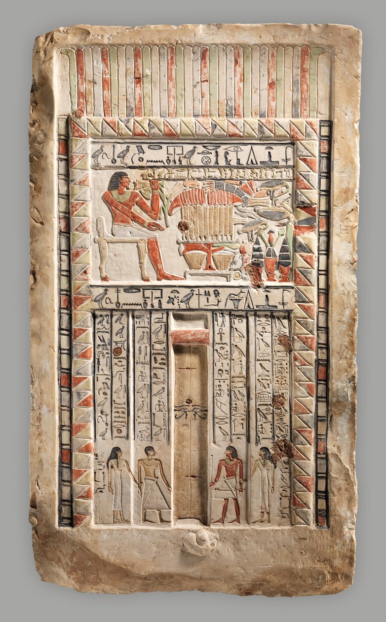Falsk dør til Royal Sealer Neferiu, ca. 2150–2010 f.Kr. (kalksten, maling) af Old Kingdom Egyptian