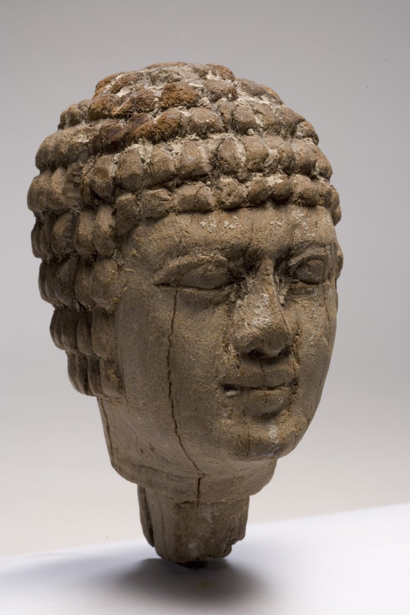 Hoved af en mand (træ) (se også 249003-5) af Old Kingdom Egyptian