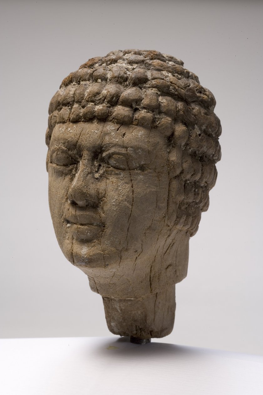 Hoved af en mand (træ) (se også 249004-6) af Old Kingdom Egyptian