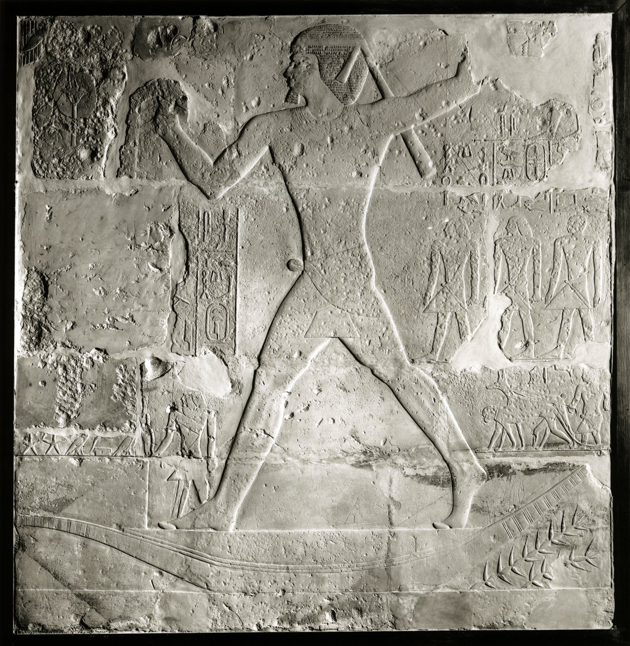 Adelsmandsjagt på Nilen, 2600-2500 f.Kr. (kalksten) af Old Kingdom Egyptian