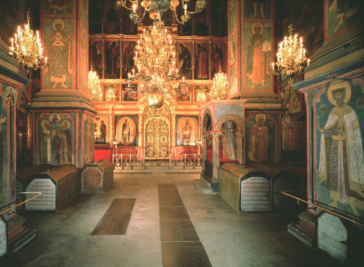Interiør af ærkeenglen Michael-katedralen i Kreml i Moskva, 1679-1681 af Old Russian Architecture