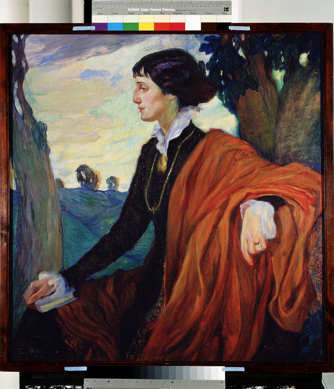 Portræt af den russiske digterinde Anna Akhmatova (Achmatova) (1889-1966) af Olga Lyudvigovna Della Vos Kardovskaya