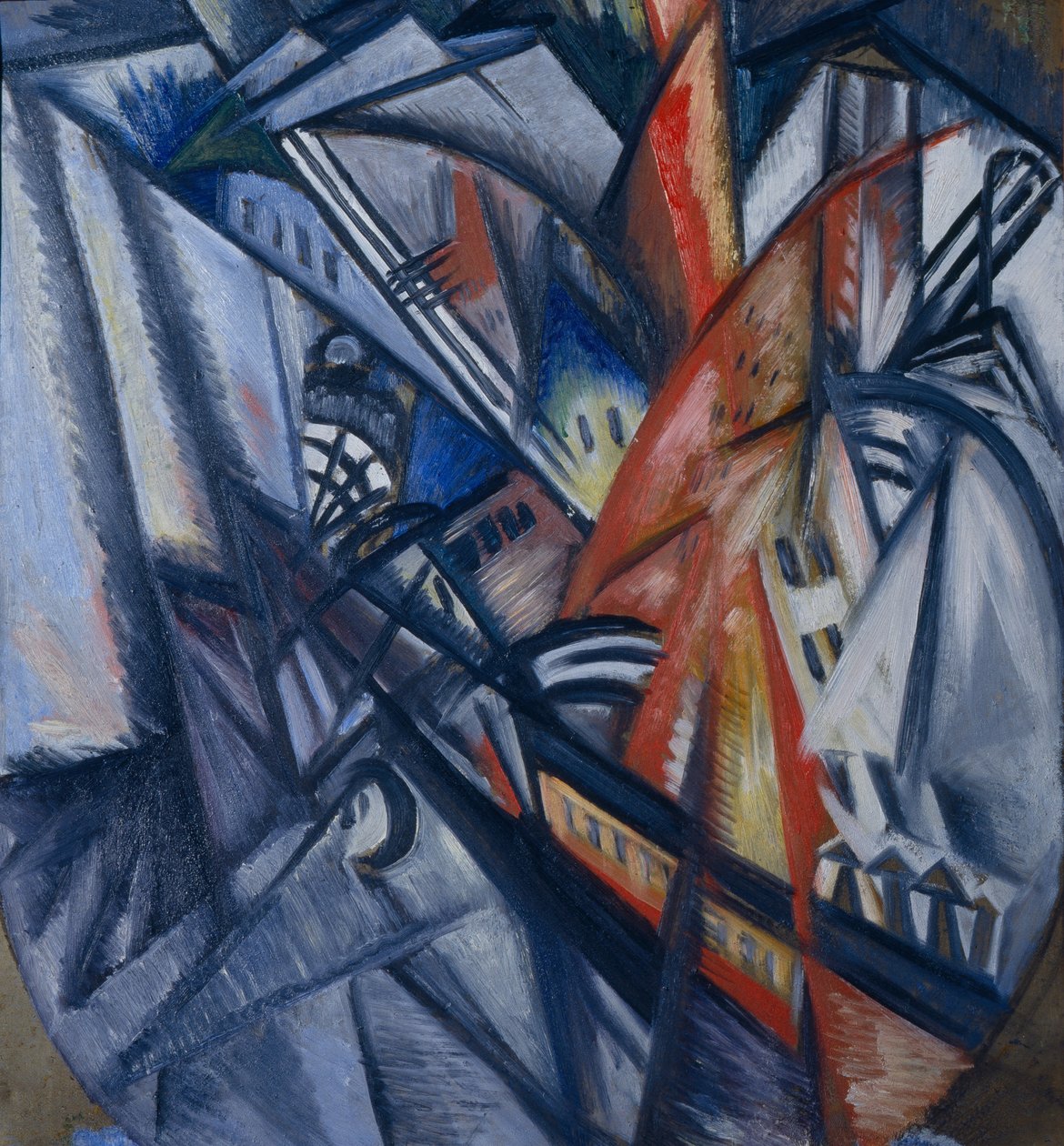 Brand i byen, 1913 af Olga Rozanova
