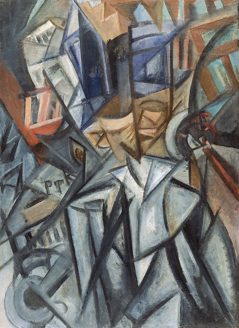 Man on the Street Analyse af bind, 1913 af Olga Rozanova