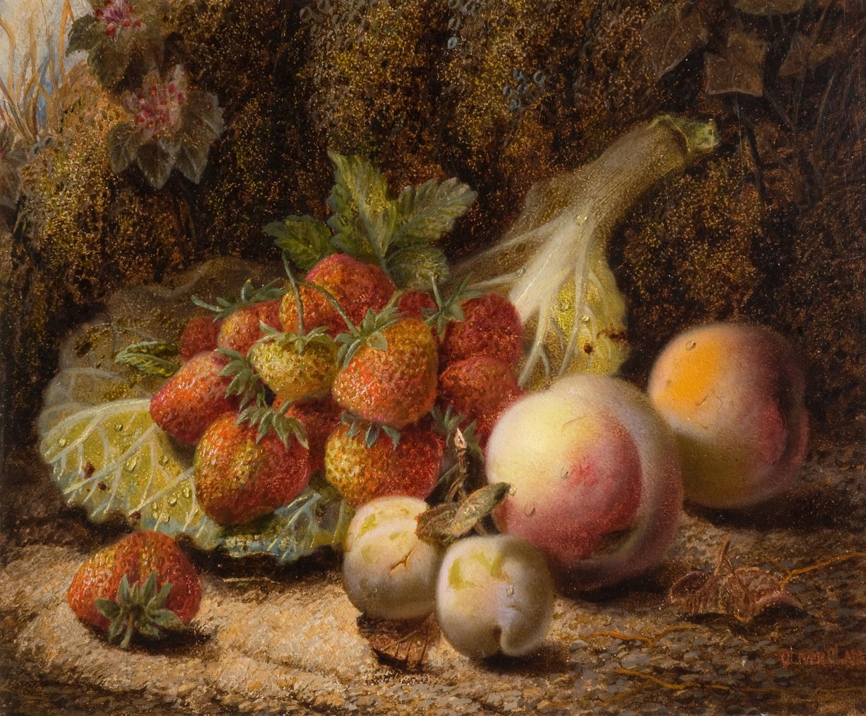 Stilleben med jordbær, 1916. af Oliver Clare