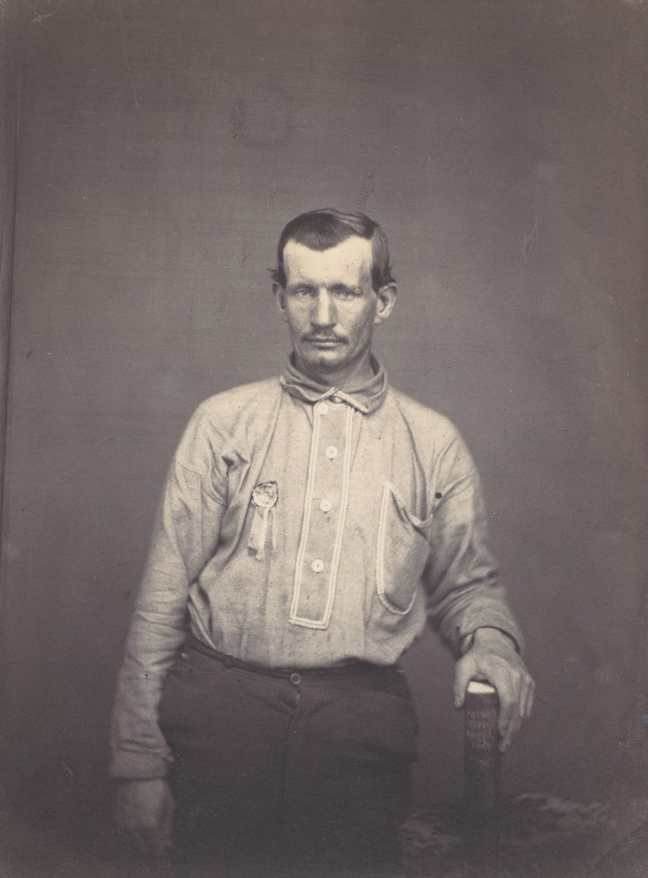 Mand med patentkontorbog, ca. 1857. af Oliver H. Willard.