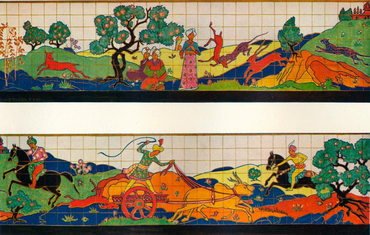 British Empire Exhibition Decoration for Restaurant Exterior, c1924. af Oliver Percy Bernard