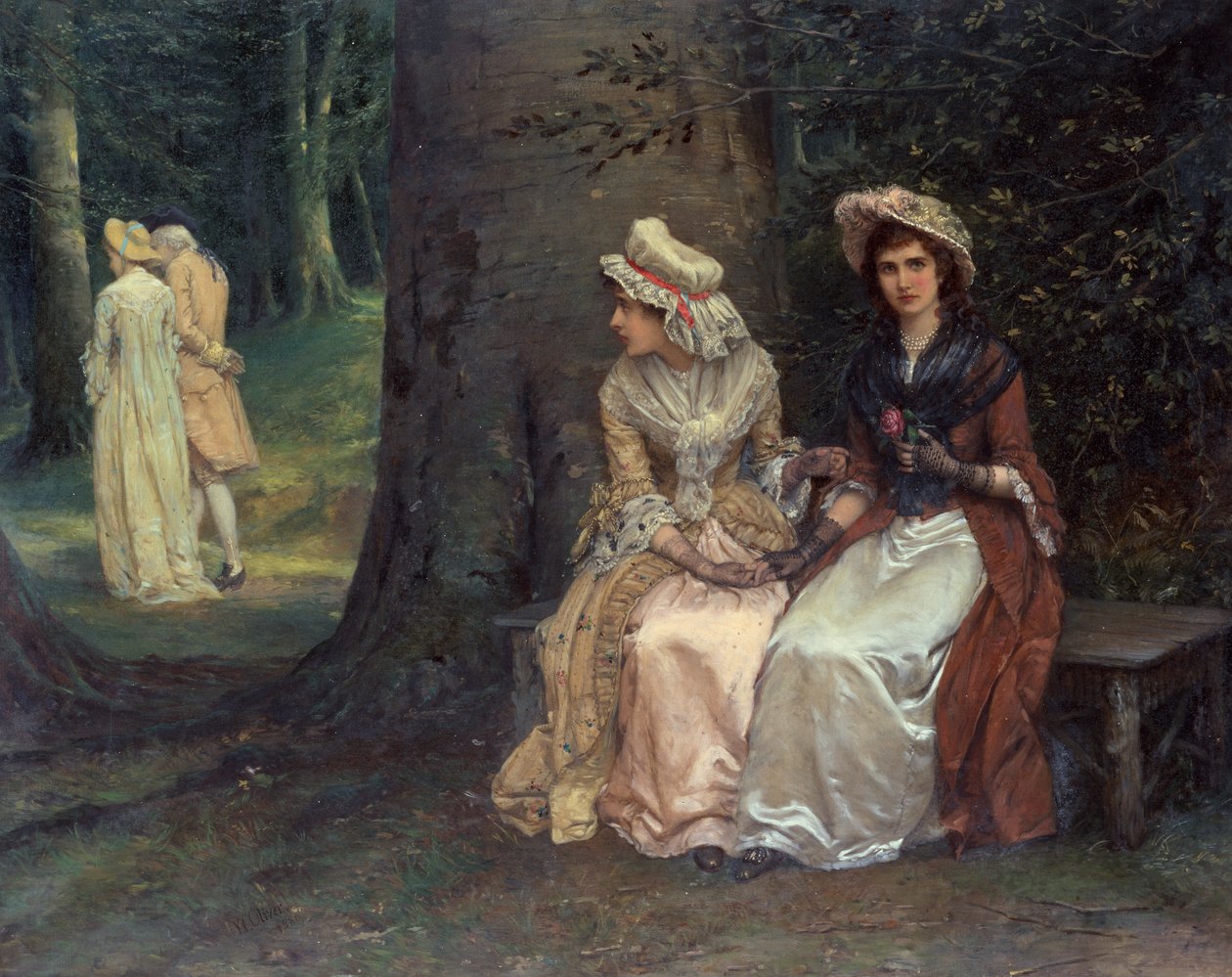 Unrequited Love, A Scene from Much Ado about Nothing (olie på lærred) af Oliver William Williams