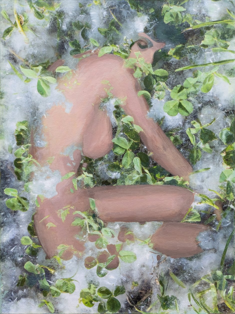 Nudo su polline, 2021 (blandede medier på lærred) af Olivia Gozzano