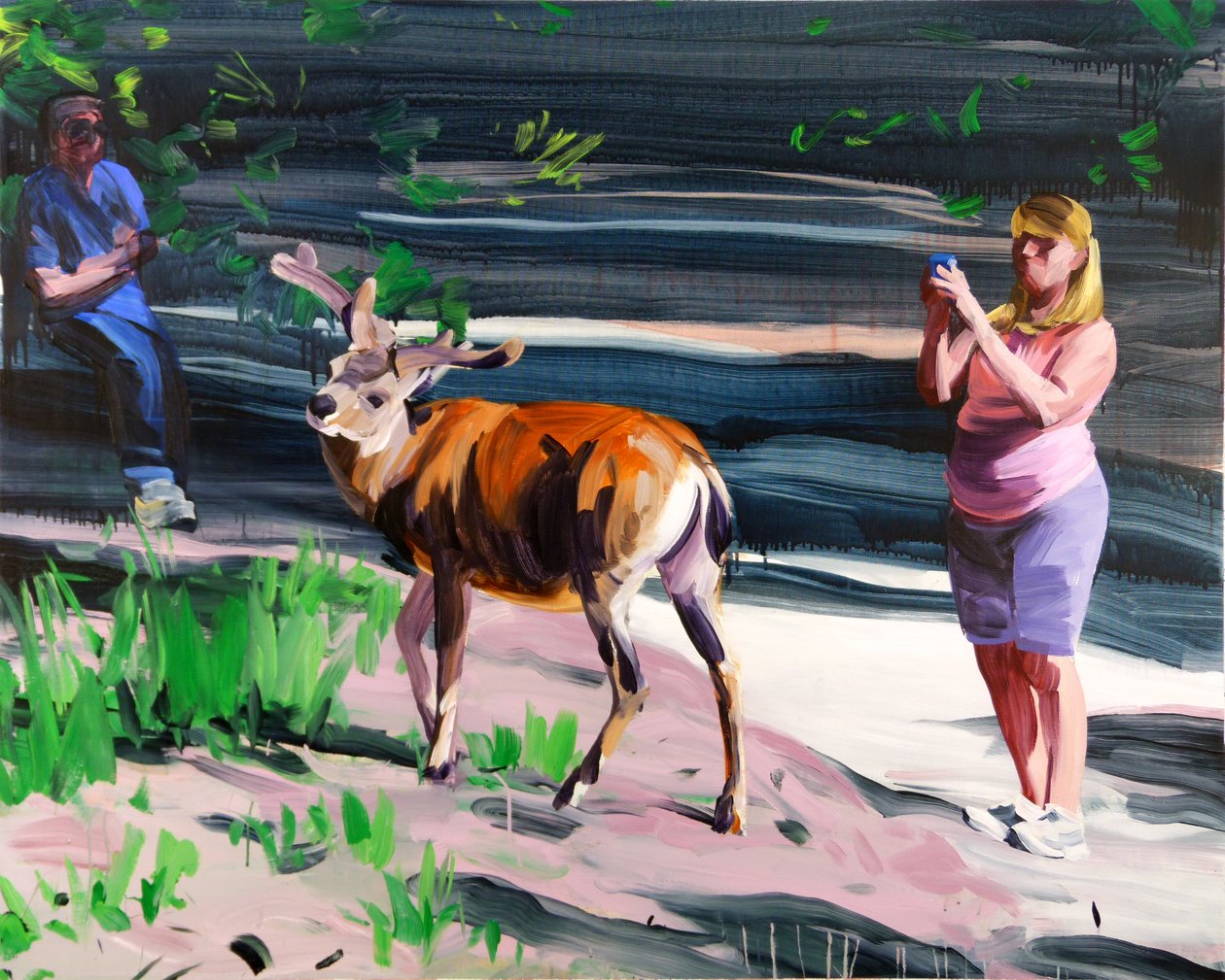 Actéon, 2014 (akryl på lærred) af Olivier Morel