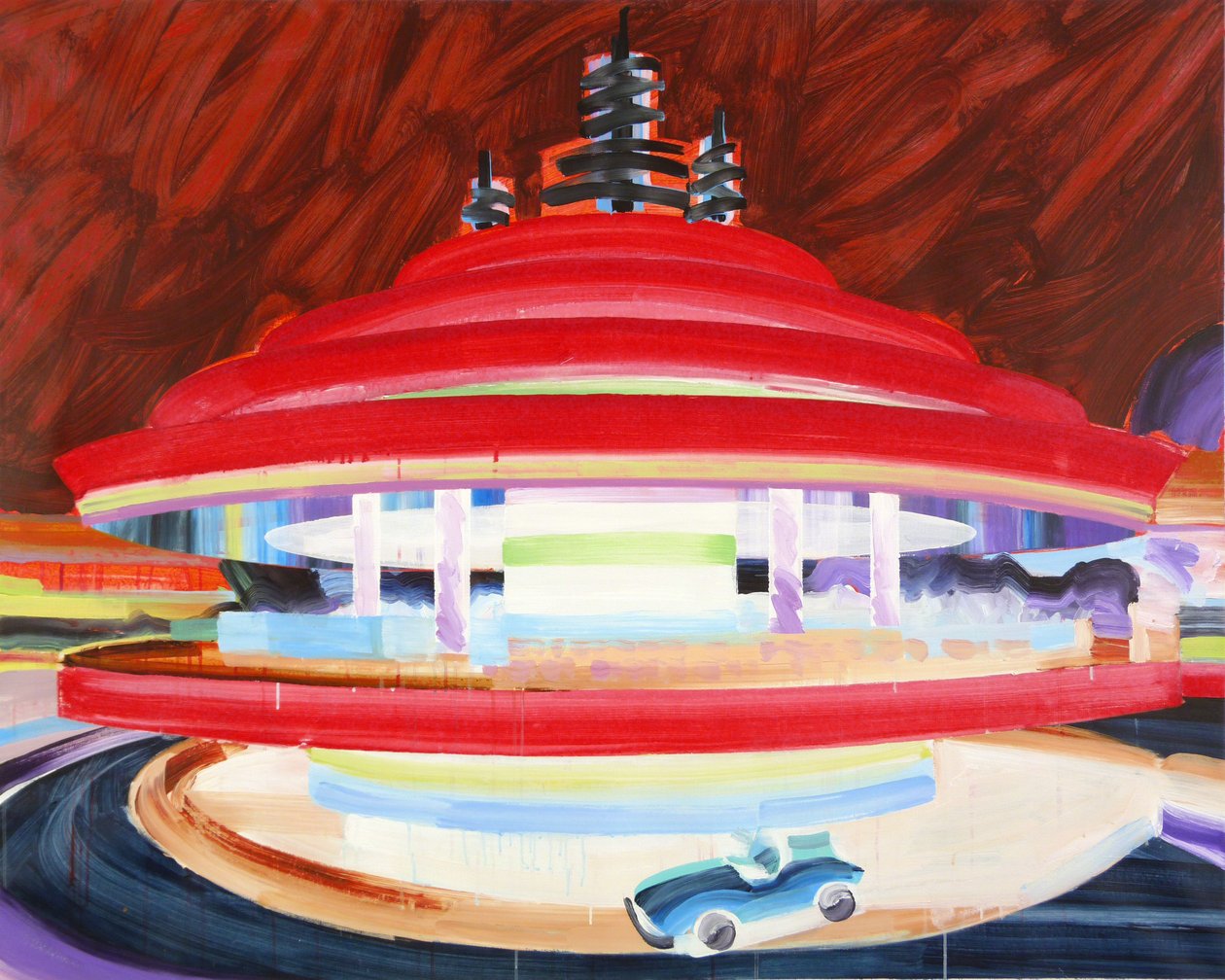 Autopia, 2016 (akryl på lærred) af Olivier Morel