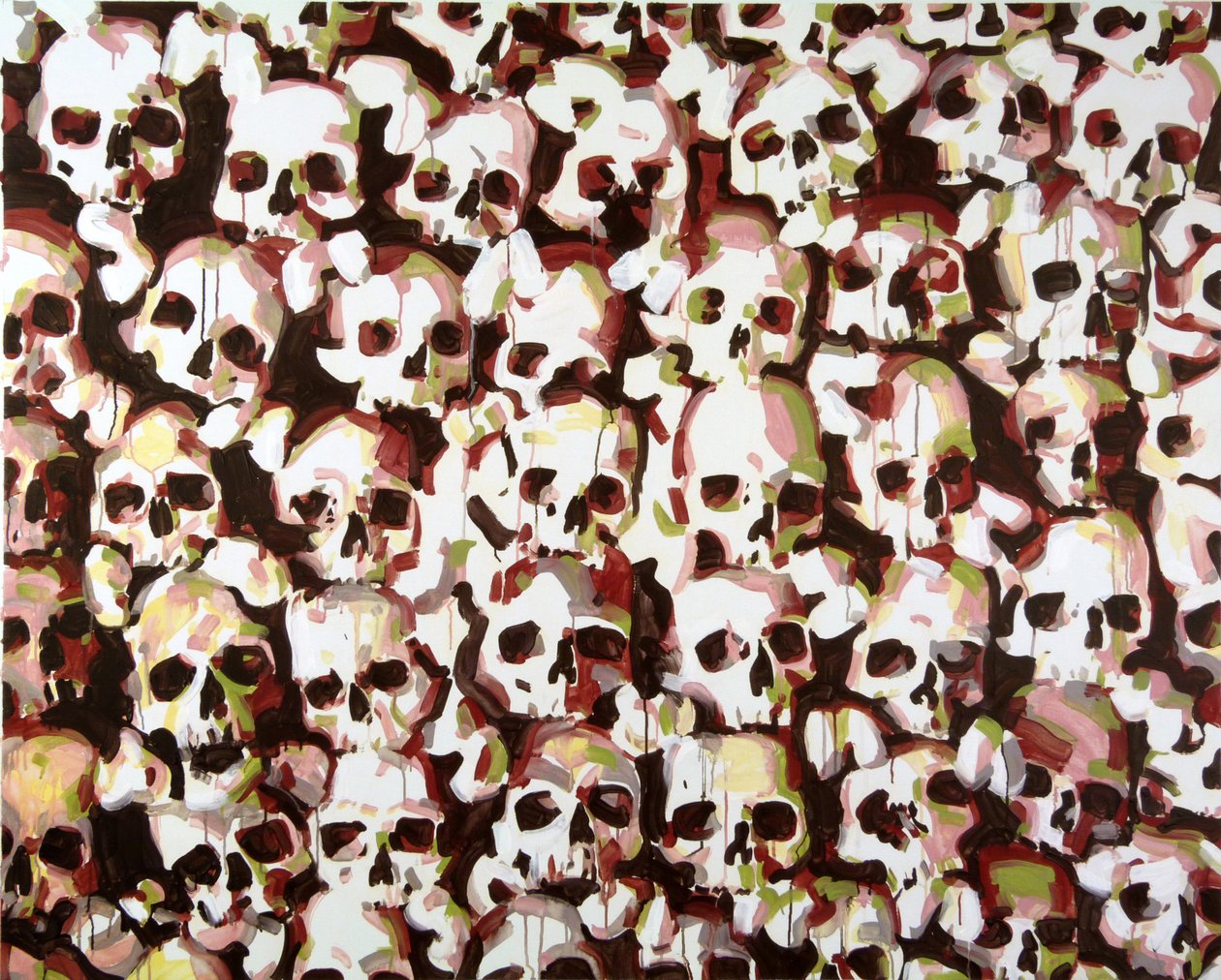 Valais kranier, 2015 (akryl på lærred) af Olivier Morel