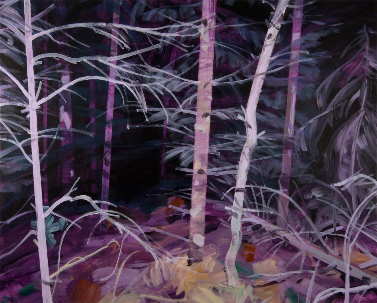 Schwarzwald 10 ,2019 (akryl på lærred) af Olivier Morel