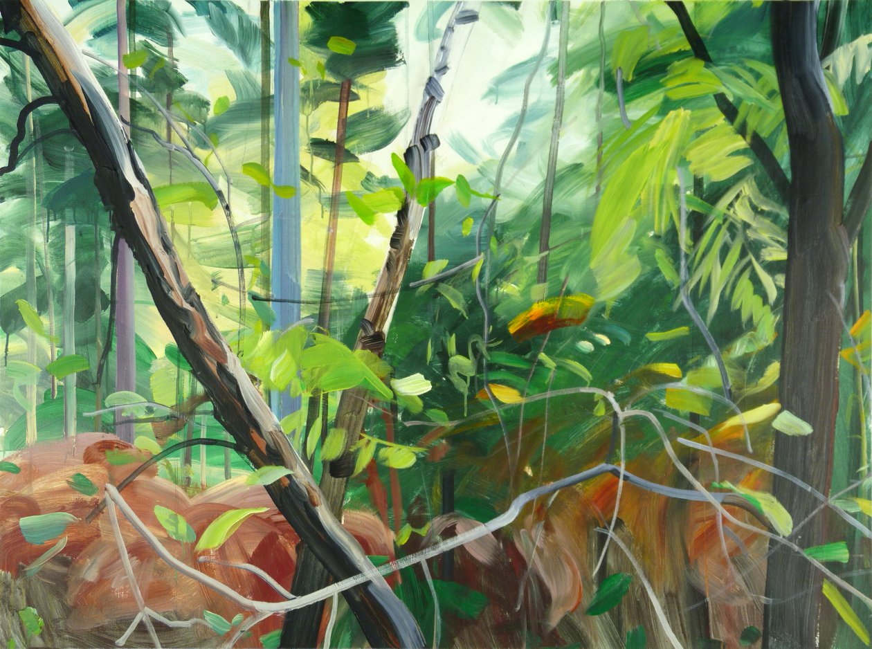Skov 10,2015 (akryl på lærred) af Olivier Morel
