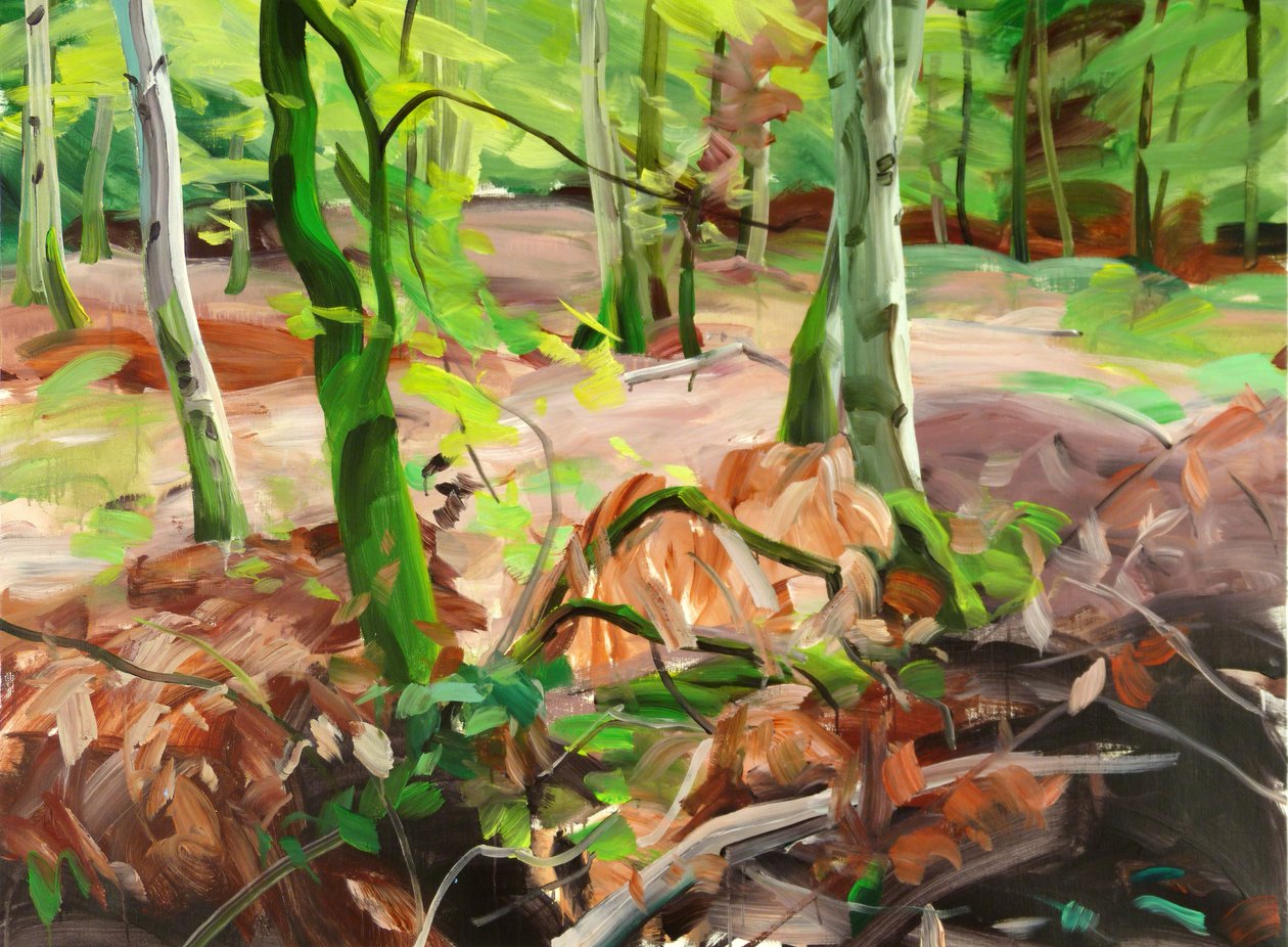 Skov 11,2015 (akryl på lærred) af Olivier Morel