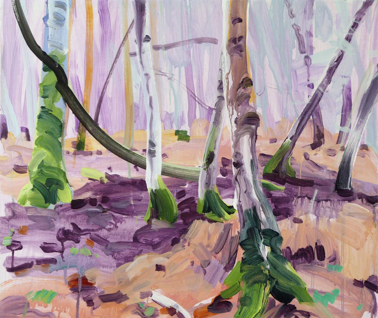 Skov 14,2017 (akryl på lærred) af Olivier Morel