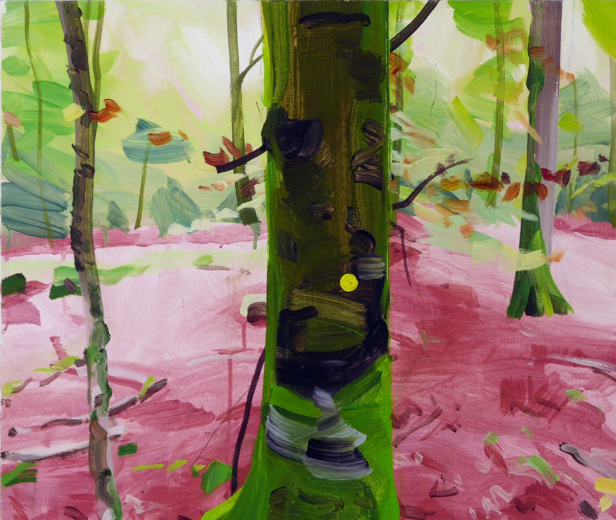 Skov 18,2017 (akryl på lærred) af Olivier Morel