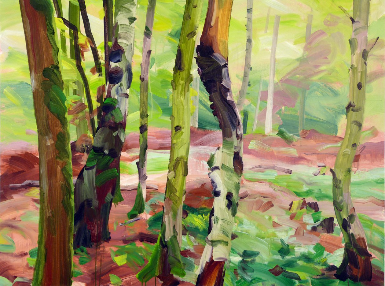 Skov 21,2017 (akryl på lærred) af Olivier Morel