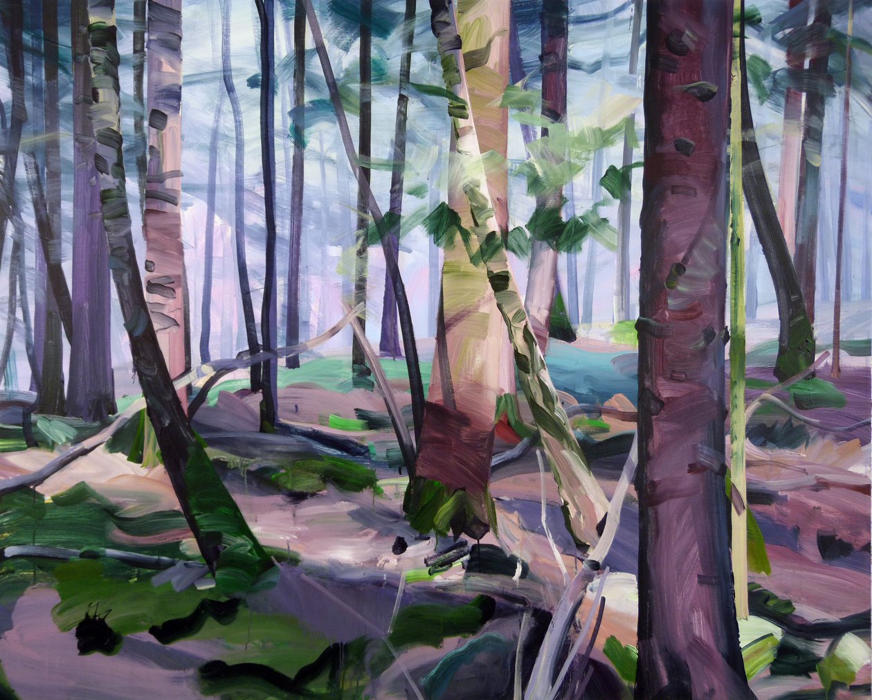 Skov 23,2017 (akryl på lærred) af Olivier Morel
