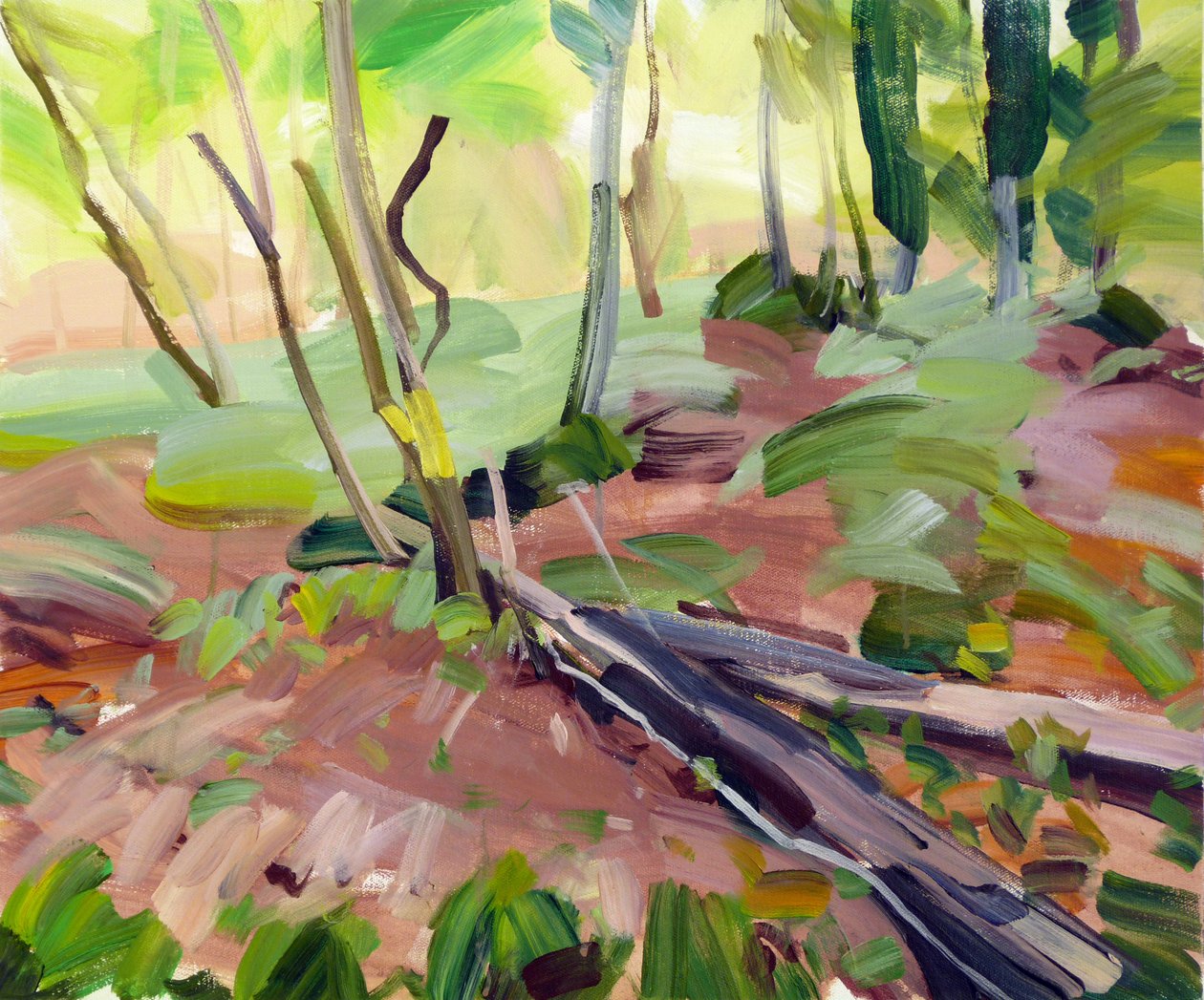 Skov 24,2017 (akryl på lærred) af Olivier Morel
