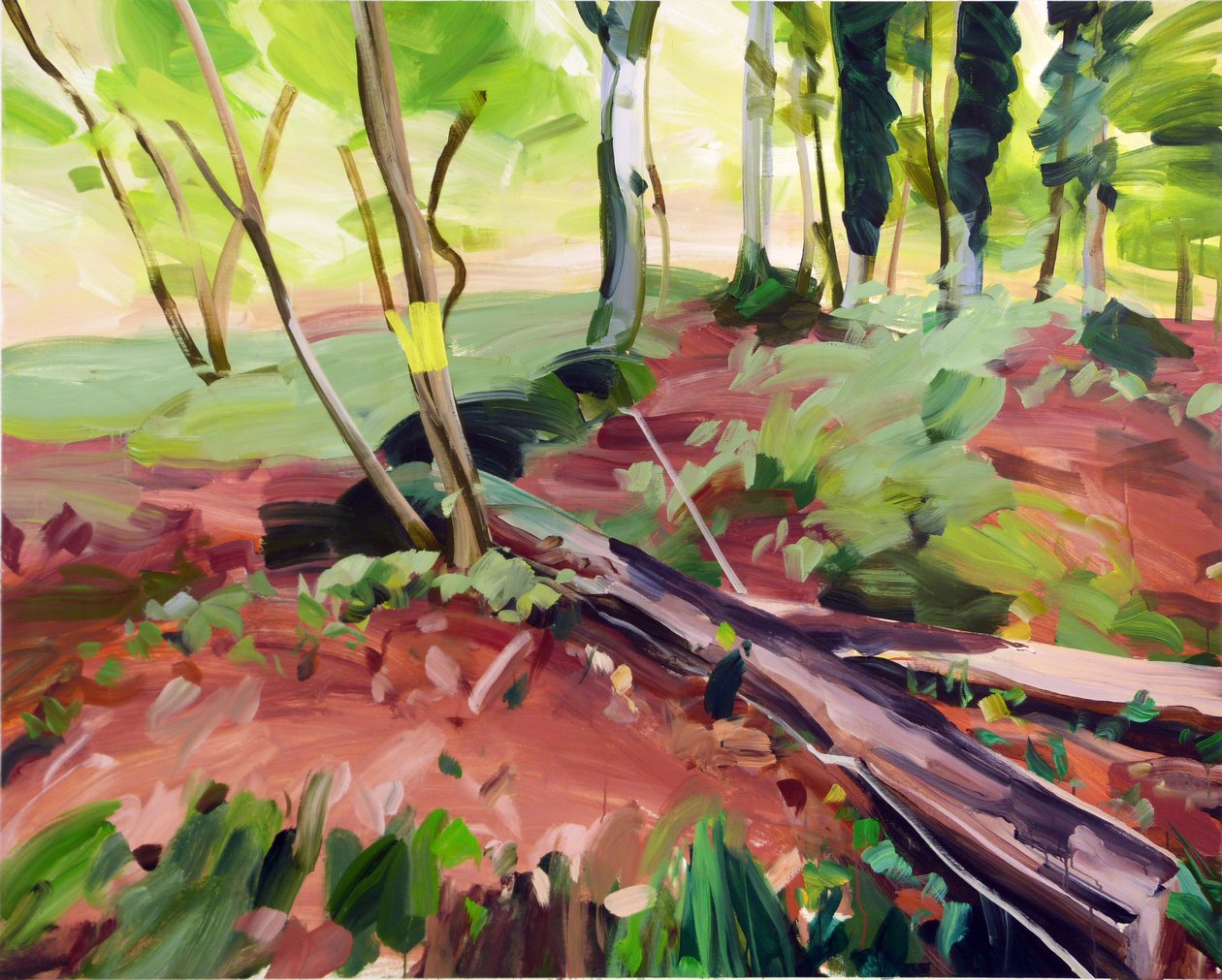 Skov 25,2017 (akryl på lærred) af Olivier Morel