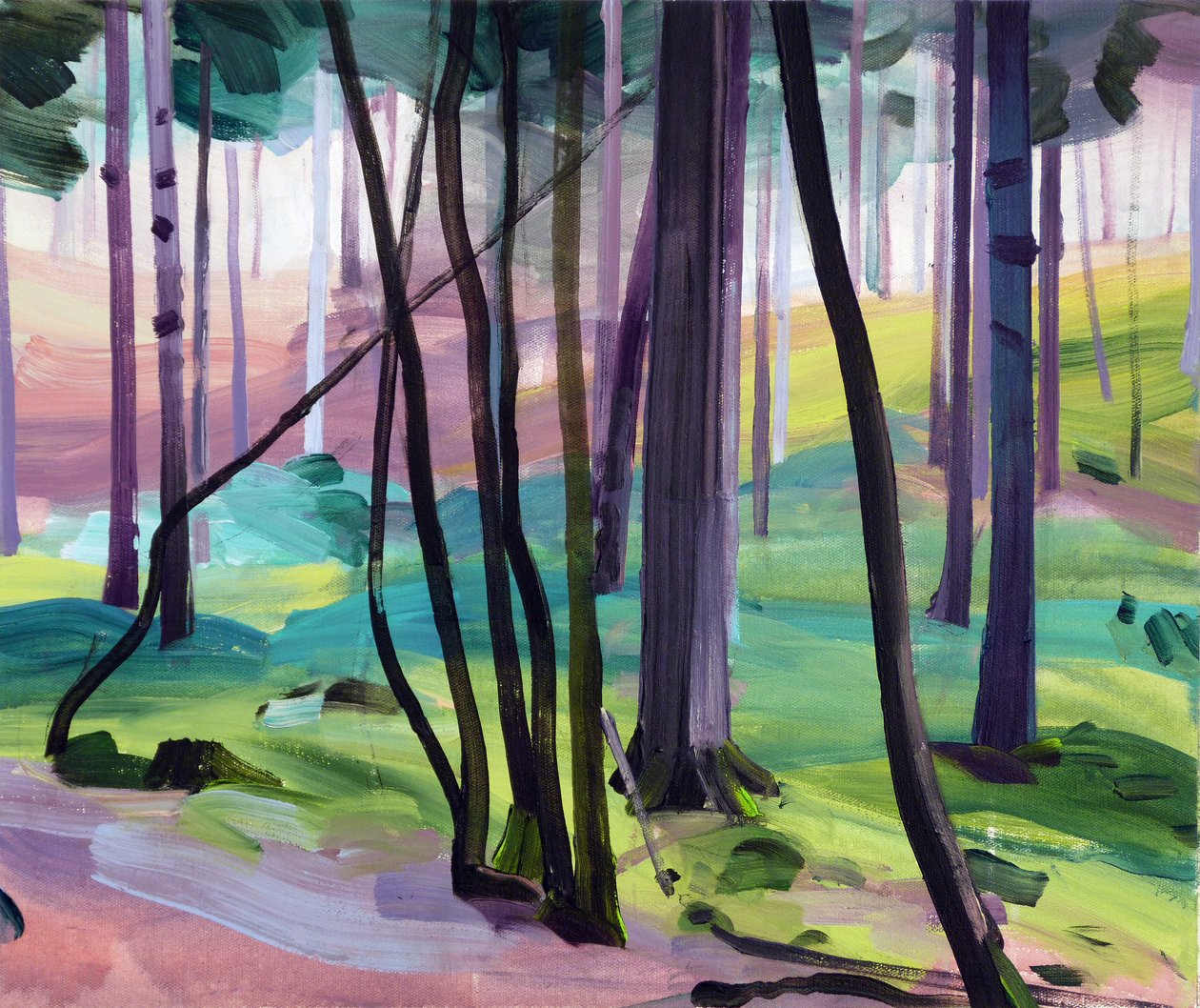 Skov 26,2017 (akryl på lærred) af Olivier Morel